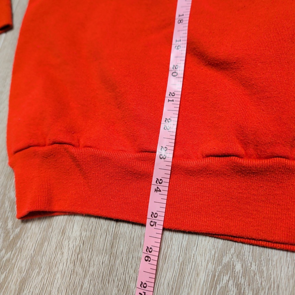 Vintage 80s Jerzees Sweatshirt Mens M Red Fair Isle‎ Snowflake Crewneck Made USA - Picture 6 of 6